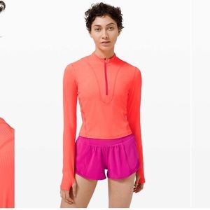 Lululemon Gloss Trim Run 1/2 Zip Long Sleeve